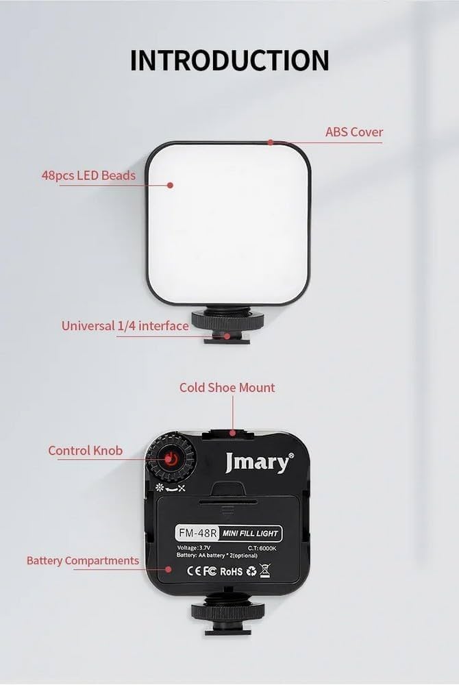 Jmary FM-48R 3.7V Mini Portable Video Light