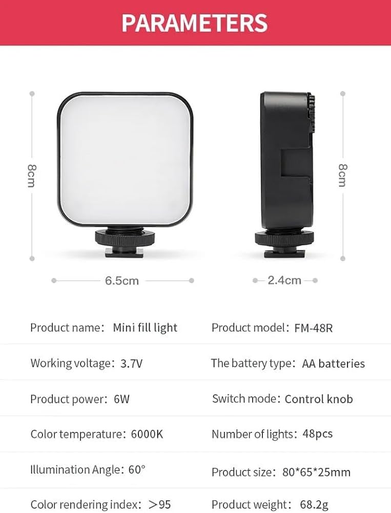 Jmary FM-48R 3.7V Mini Portable Video Light