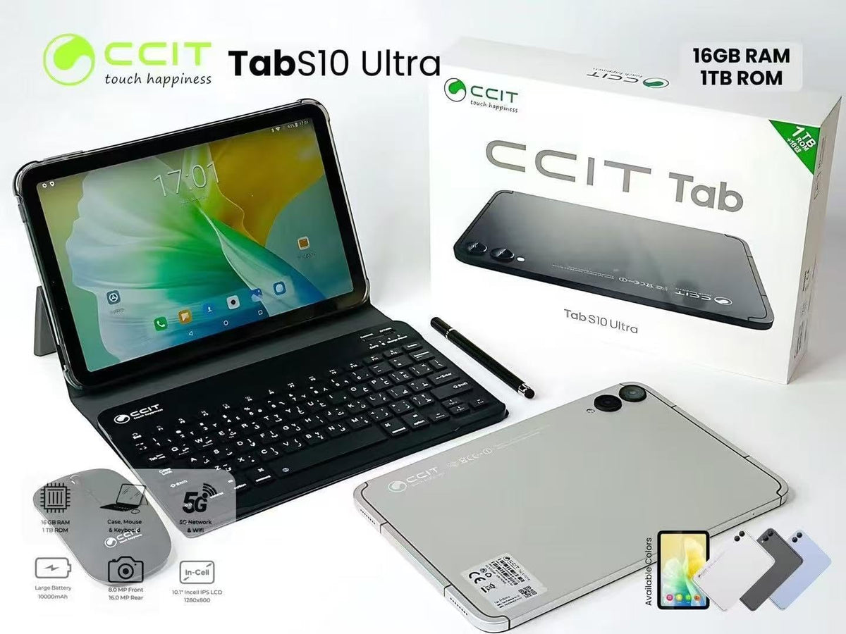Découvrez la tablette CCIT Tab S10 Ultra noire avec 16 Go de RAM et 1 To de stockage annoncés. Un appareil polyvalent pour le travail et les loisirs.

