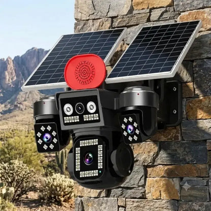 Caméra de Surveillance Solaire 4G à 4 Objectifs | AKSTOREPRO