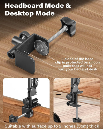 Support de Téléphone pour Lit à Col de Cygne, Pince Universelle pour Téléphone Portable pour Bureau,