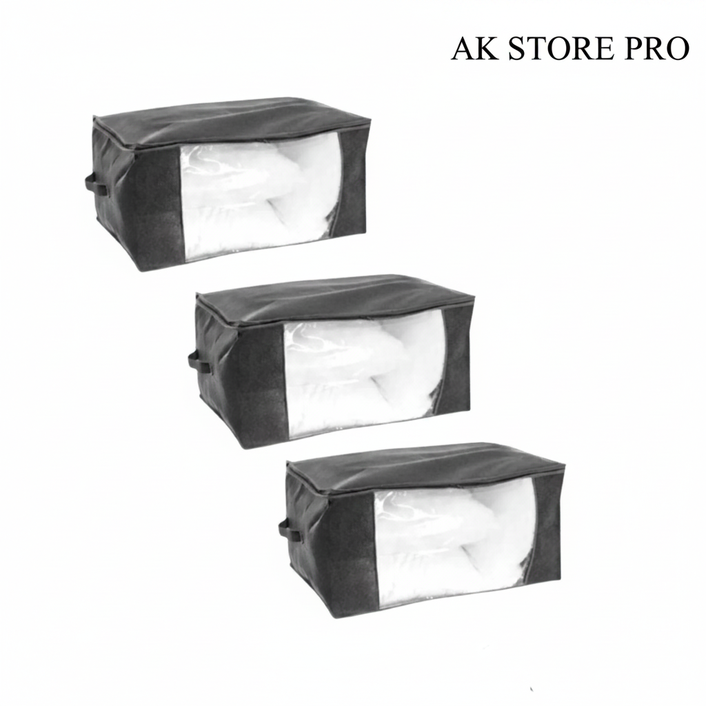 Pack 3 Sacs de Rangement Multifonction avec Fenêtre Transparente
