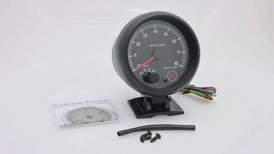 Tachymètre voiture 12V 0-8000 RPM – Compteur tours moteur universel 4, 6, 8 cylindres, rétroéclairage LED 7 couleurs, jauge noire style racing