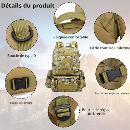 Sac à Dos Militaire Tactique 50L – AK Storepro