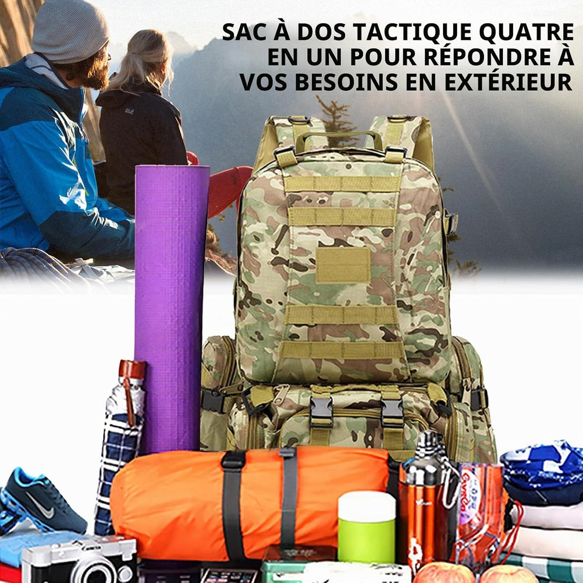 Sac à Dos Militaire Tactique 50L – AK Storepro