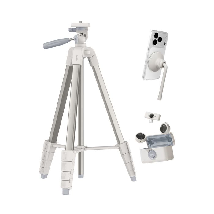 🎬 Kit de Création de Contenu Belkin – Trépied, Support Magnétique & Micros Sans Fil