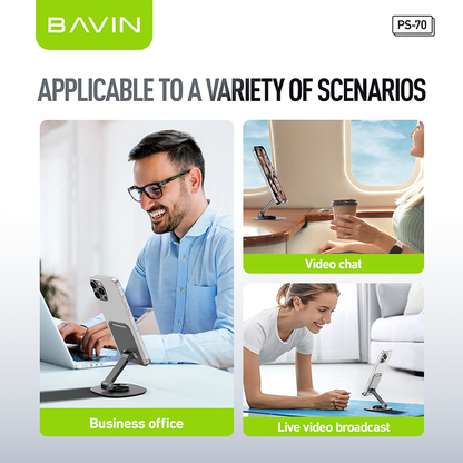 BAVIN PS70 – Support métallique 360° pour smartphone et tablette