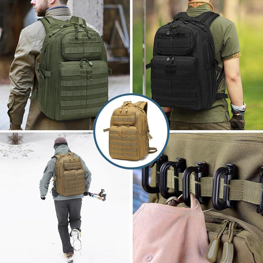 MUCHER Sac à dos militaire 40 l pour homme avec 4 crochets