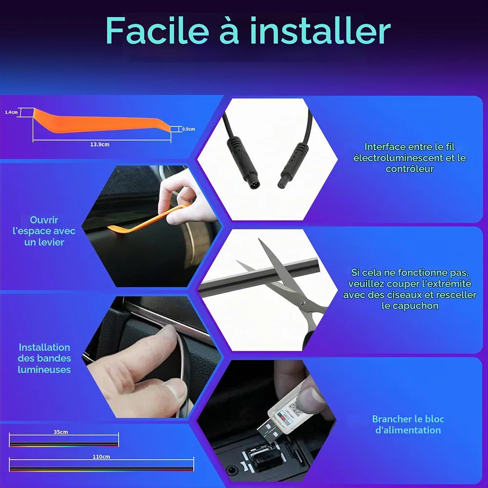 LED Éclairage Intérieur USB Sync Néon Kit Bande Lumière Avec Contrôle APP et Télécommande