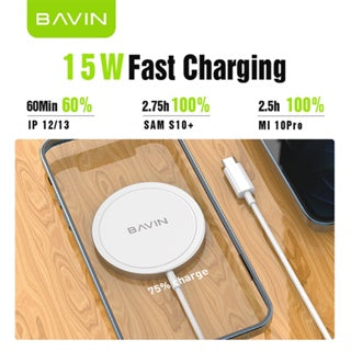 BAVIN CB215 – Chargeur magnétique sans fil Qi 15W