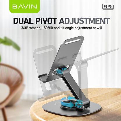 BAVIN PS70 – Support métallique 360° pour smartphone et tablette