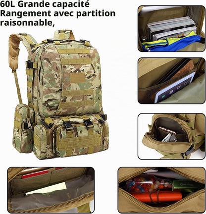 Sac à Dos Militaire Tactique 50L – AK Storepro