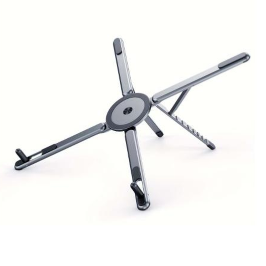 Support magnétique pliable 3 en 1 pour ordinateur portable, support pliable portable en aluminium multi-angles réglable pour ordinateur portable, pour le bureau, les voyages, les études, tablette et téléphone